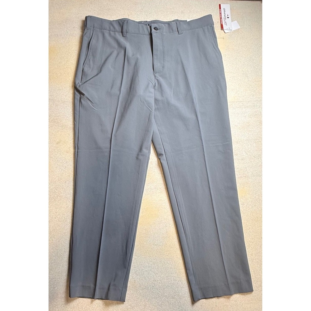 Grand Slam Performance Mens Golf Pants 38x30 Quiet Shade Grey UPF 50-2423